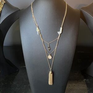 #O23.    The Limited Gold Layered Necklace with Tassel